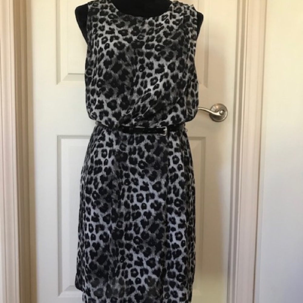 Black leopard dress.